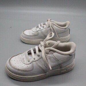 Nike Air Force 1 Low All White Sneakers Kids 10C